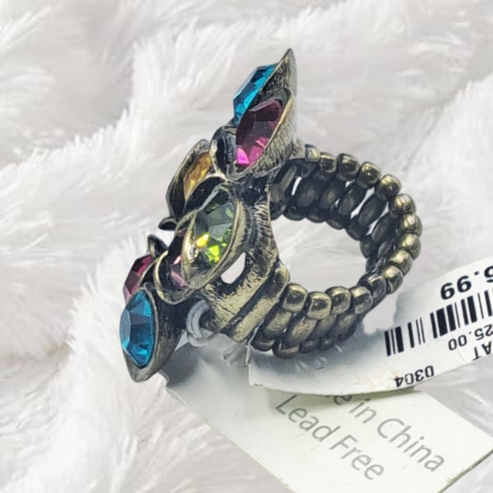 Natasha ~ Multicolor Stones Slip-on Ring - Picture 5 of 5
